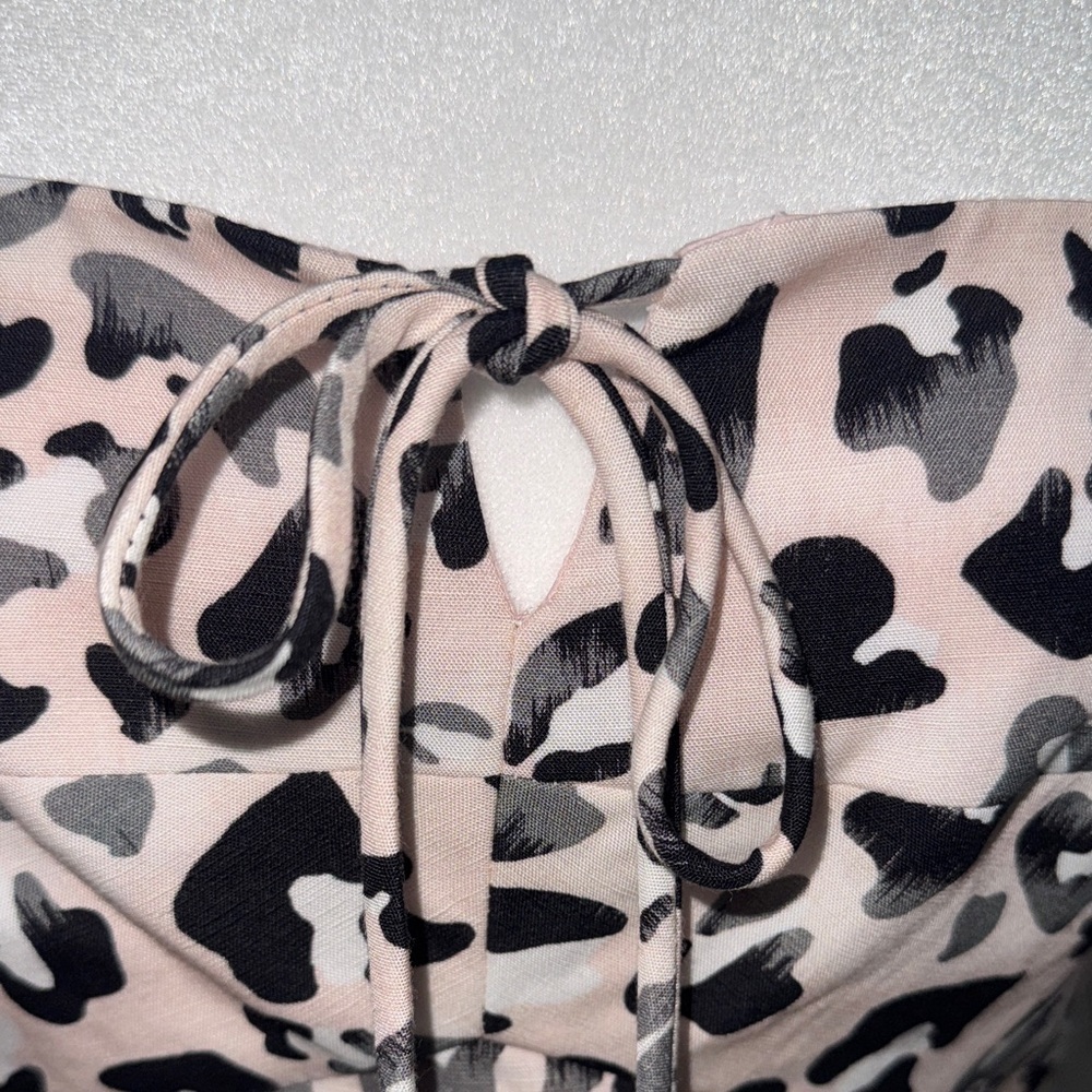 NWT Hutch Linen Pink Black Animal Cheetah Print Sleeveless Midi Dress - Picture 3 of 8